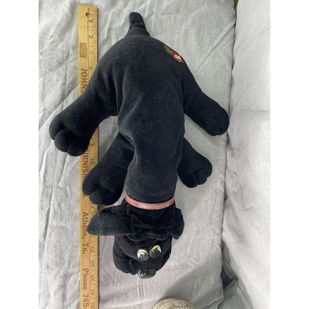 Vintage 1980s-Tonka pound puppy‎ 18-inchs all black w/ worn eyes